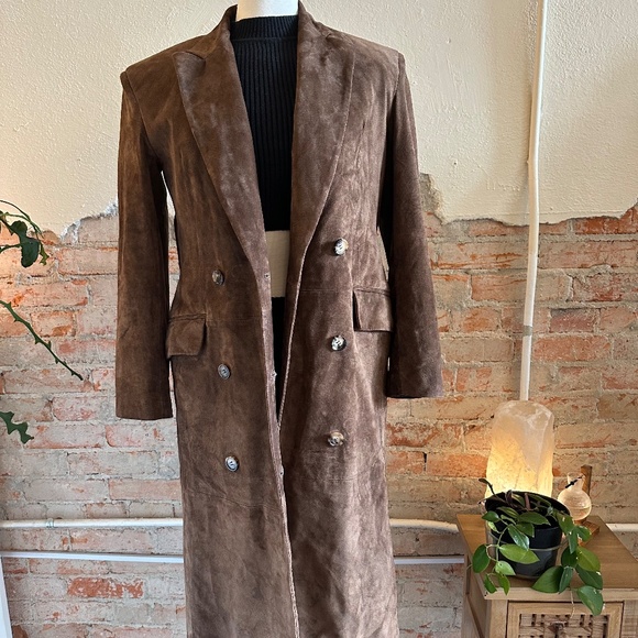Ducie Aggie Suede Maxi Leather Coat SIZE XS - Picture 8 of 15